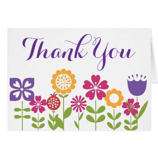 Cute Flower Garden Blank Thank You Cards | Zazzle