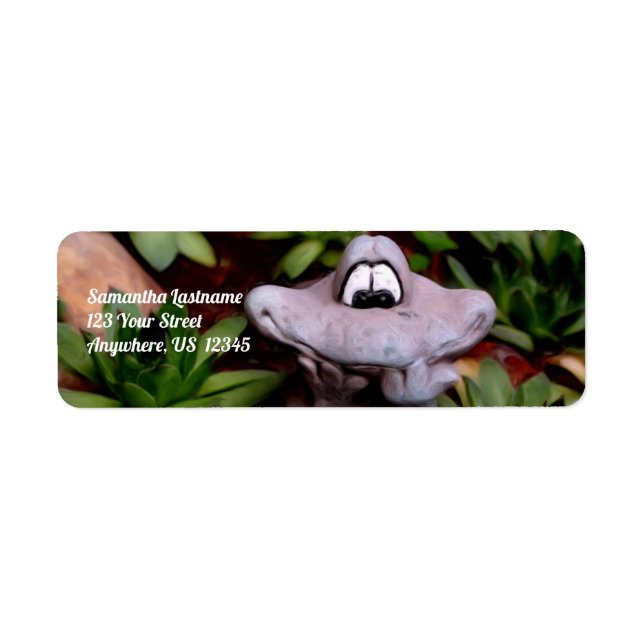Cute Flower Garden Frog Painting Address Label (Front)