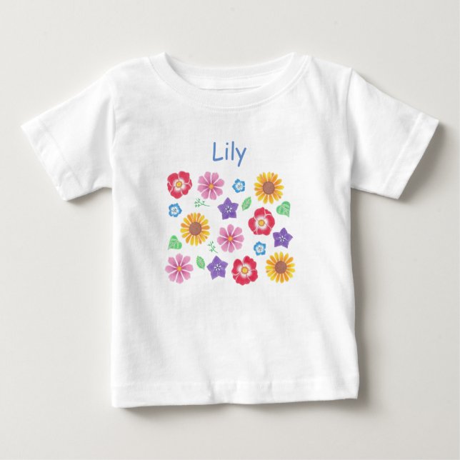 Cute Flower Garden Soft Colors Baby T-Shirt (Front)