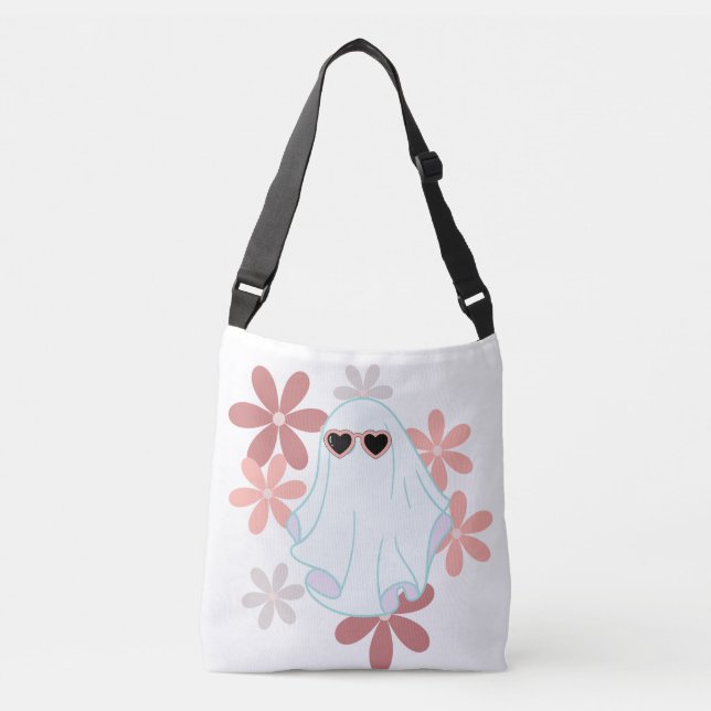 Cute Flower Ghost  Crossbody Bag (Front)