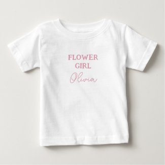 Cute Flower Girl Personalized Name White And Pink