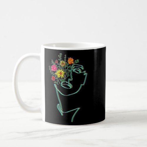 Cute Flower Girl  Womens Trendy Graphic Floral Fl Coffee Mug