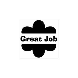 Cute Flower Great Job Teacher Grading Wooden Rubber Stamp
