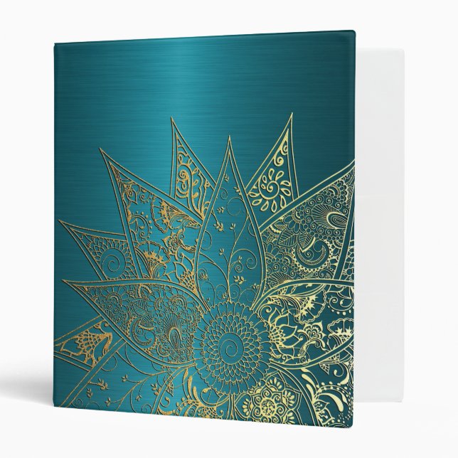 Cute flower henna hand drawn design binder (Front/Inside)