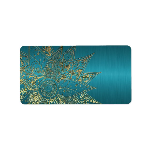 Cute flower henna hand drawn design label (Front)