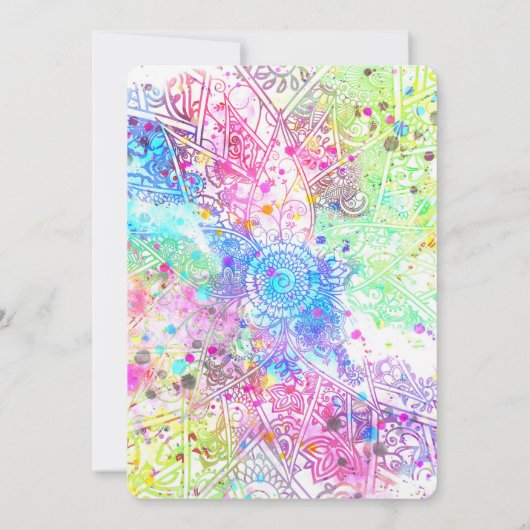 Cute flower henna hand drawn design watercolors (Back)