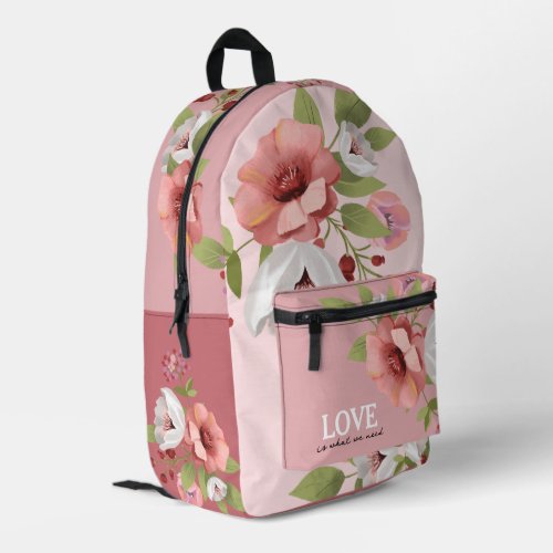 Cute Flower Illustrated Girl Backpack