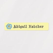 Cute Flower Kids Clothing Label Skinny Rectangle