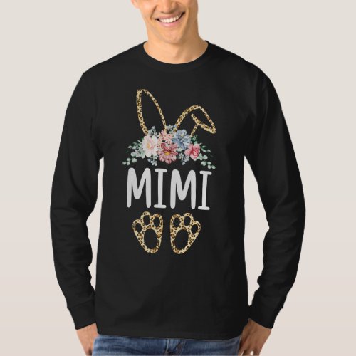 Cute Flower Leopard Mimi Bunny Easter Day Women Gi T_Shirt