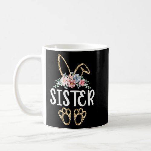 Cute Flower Leopard Sister Bunny Easter Day Women  Coffee Mug