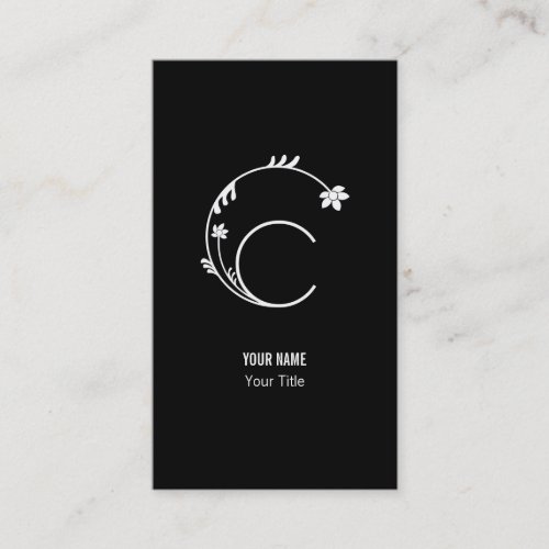 CUTE FLOWER MONOGRAM LETTER C BUSINESS CARD TEMPLATE