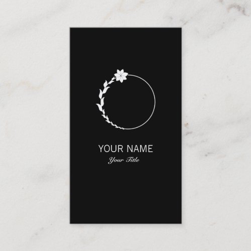 CUTE FLOWER MONOGRAM LETTER O BLACK BUSINESS CARD TEMPLATE