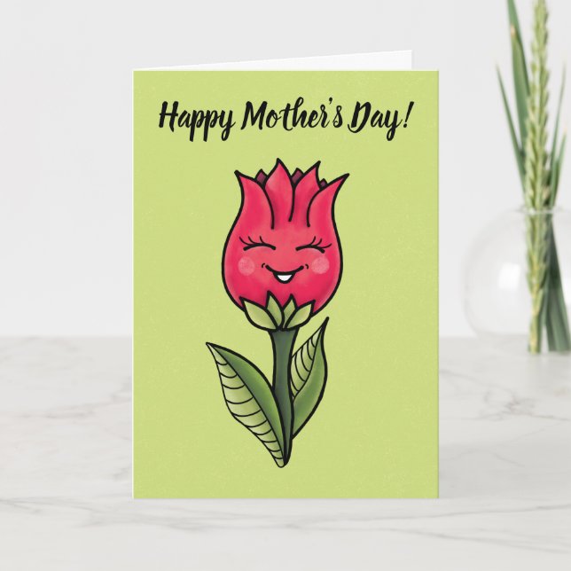 Cute Flower Mother's Day Card (Front)
