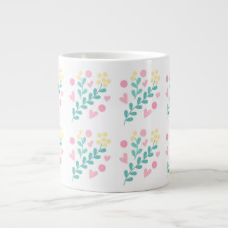 Cute flower pattern design giant coffee mug
