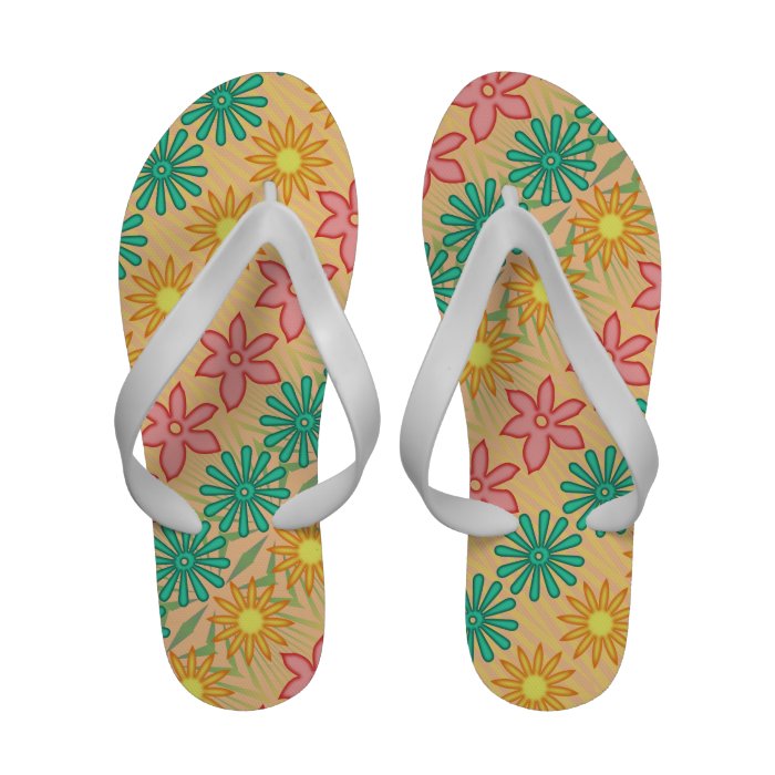 Cute Flower Pattern Flip Flops