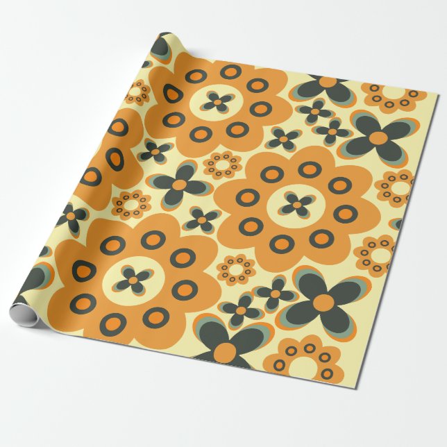 cute flower petal pattern 10 wrapping paper (Unrolled)