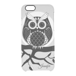 Cute Flower power Owls &amp; custom name Clear iPhone 6/6S Case