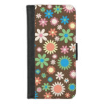 Cute Flower Power Pattern Brown iPhone 8/7 Wallet Case