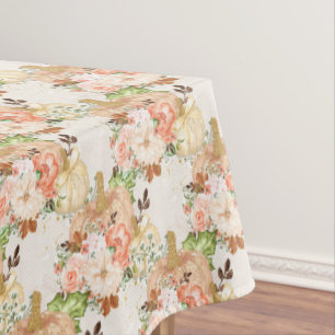 Cute Flower Pumpkin Autumn Theme Baby Shower Party Tablecloth