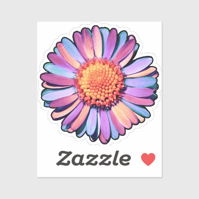   Cute Flower Purple Pink Blue Boho Daisy Bisexual Sticker (Sheet)