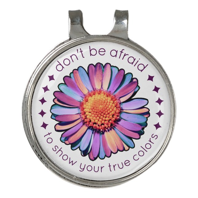 Cute Flower Purple Pink Blue Daisy Womens Bisexual Golf Hat Clip (Front)