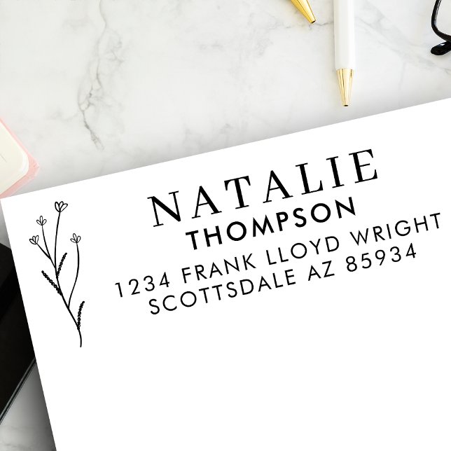 Cute Flower Return Address Self-inking Stamp (Creator Uploaded)