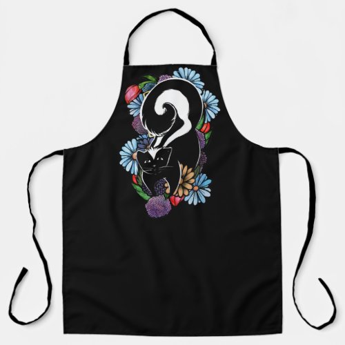 Cute Flower Skunk Apron