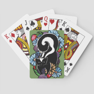 Cute Flower Skunk Poker Cards