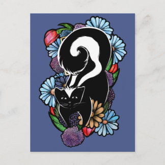 Cute Flower Skunk Postcard