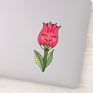 Cute Flower Spring Cartoon Character Sticker