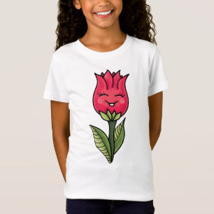 Cute Flower Spring Cartoon Character T-Shirt