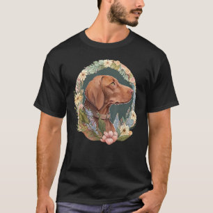 Cute Flower summer Floral Vizsla 3 T-Shirt