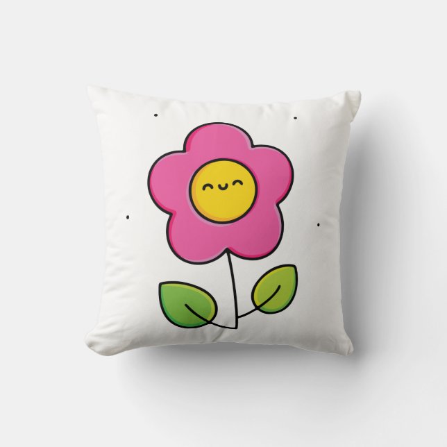 Cute flower throw pillow (Front)