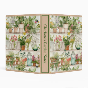 Cute Flower Vase Garden Plants Watercolor Personal Mini Binder