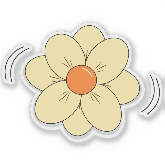 Cute Flower Vinyl Sticker (Front)