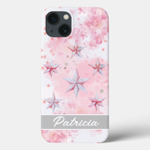 Cute Flower Watercolor Stars pink Case_Mate iPhone iPhone 13 Case