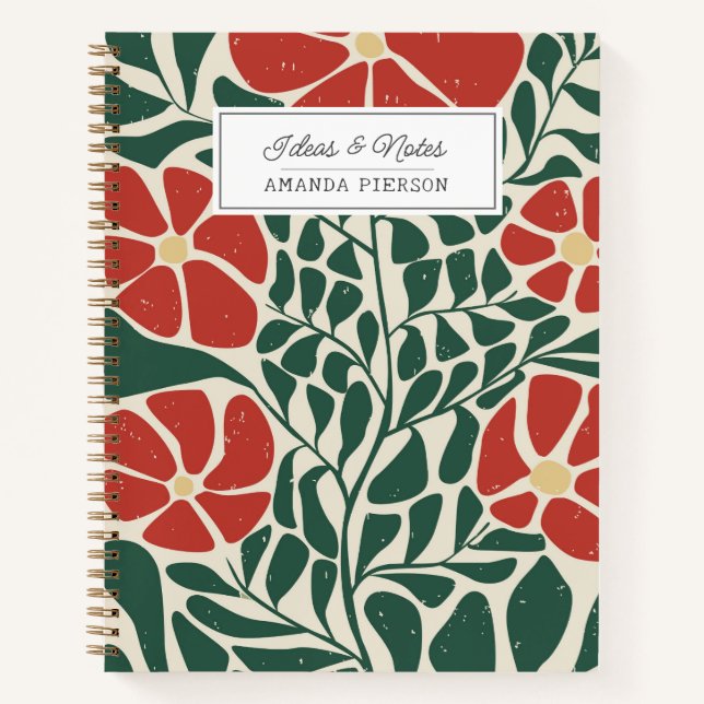 Cute Flower Wavy Personalized  Notebook (Front)