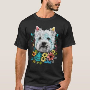 Cute Flower Westie summer Floral West Highland Whi T-Shirt