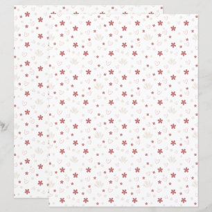 Cute Flower With Love  Patterned Scrapbook Paper