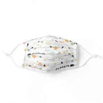 Cute Flowers and Birds on the Wire Adult Cloth Face Mask