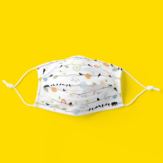 Cute Flowers and Birds on the Wire Cloth Face Mask