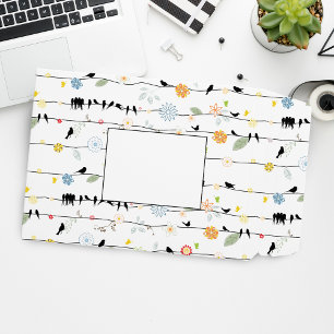 Cute Flowers and Birds on the Wire Envelope Mailers