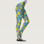 Cute Flowers And Leaves Fun Colorful Pickleball Leggings<br><div class="desc">Take your game up a notch with these fun pickleball leggings featuring yellow pickleballs set against a background of garden flowers and leaves. Great for everyday rec play, tournament play or just running around town.</div>