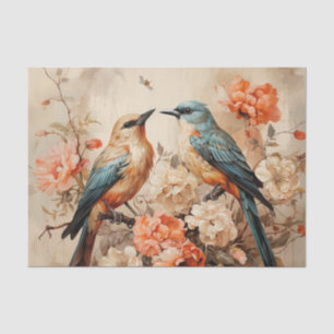 Cute flowers bird lovers tissue paper