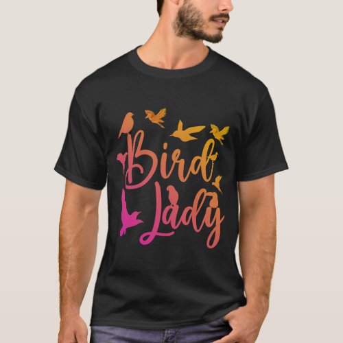 Cute Flowers Birds Birding Bird Lover Bird Lady T_Shirt