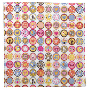 cute flowers, birds, hearts pattern cloth napkin