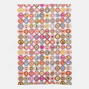 cute flowers, birds, hearts pattern kitchen towel