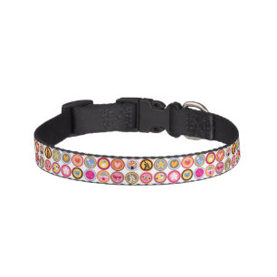 cute flowers, birds, hearts pattern pet collar
