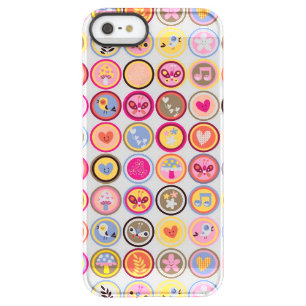 cute flowers, birds, hearts pattern permafrost iPhone SE/5/5s case