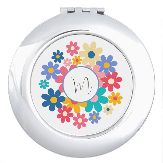 Cute Flowers Compact Mirror (Front)